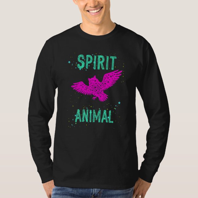 Camiseta Spirit Animal Owl Lover Pink Animals Comfort Cute  (Anverso)