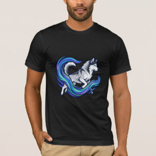 Camiseta Spirit Husky Electric Blue Aura Gráfico
