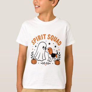 Camiseta Spirit Squad Fantasma Lindo y Perro Beagle Hallowe
