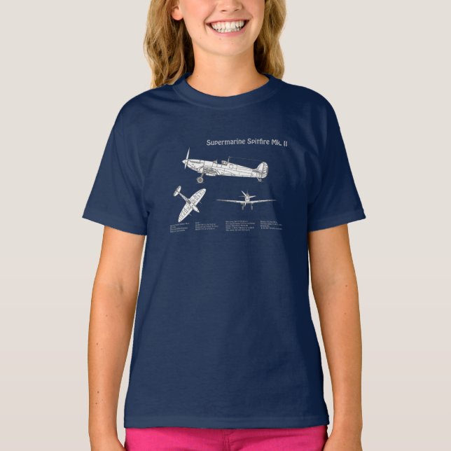 Camiseta Spitfire supermarino - Amortización aérea (Anverso)