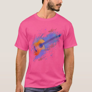 Camiseta Splash Art Acoustic Guitar T Shirt