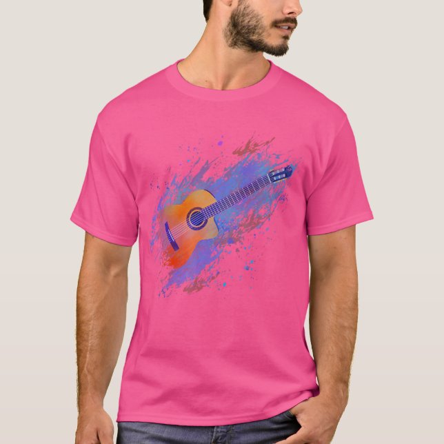 Camiseta Splash Art Acoustic Guitar T Shirt (Anverso)