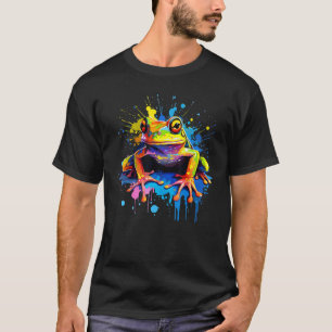 Camiseta Splash Art Anfibios Animales Amante De La Rana Col