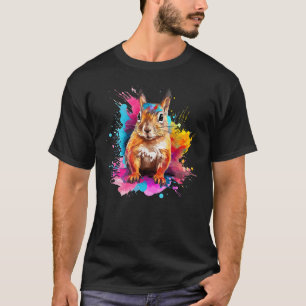 Camiseta Splash Art Forest Animal Lover Colorful Squirrel 1