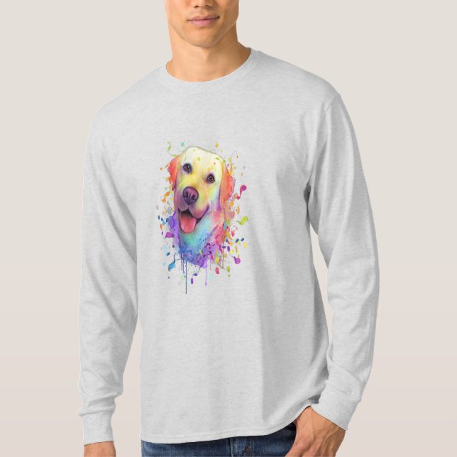Camiseta Splash Art Labrador Retriever Lab Gift Men Women (Anverso)