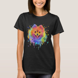 Camiseta Splash Art Pomeranian Cute Doggie Hombres Mujeres 