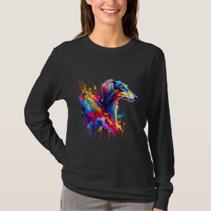 Camiseta Splash Art Saluki Perro Greyhound persa