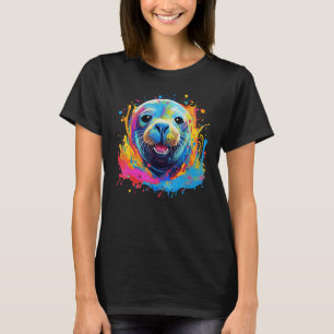 Camiseta Splash Art Sea Animals Amante Colorido Sello