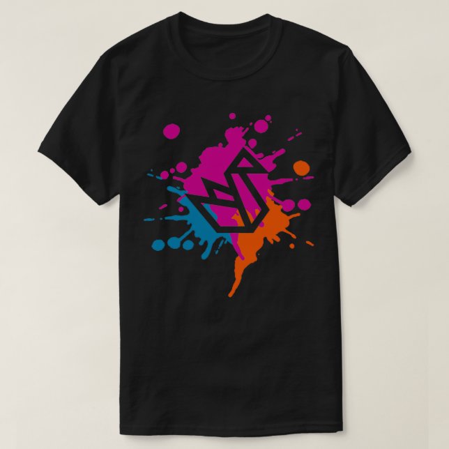 Camiseta Splash colorido de originami (Diseño del anverso)