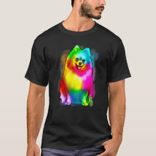 Camiseta Splash colorido Retrato Pomeraniano Pom Puppy Owne