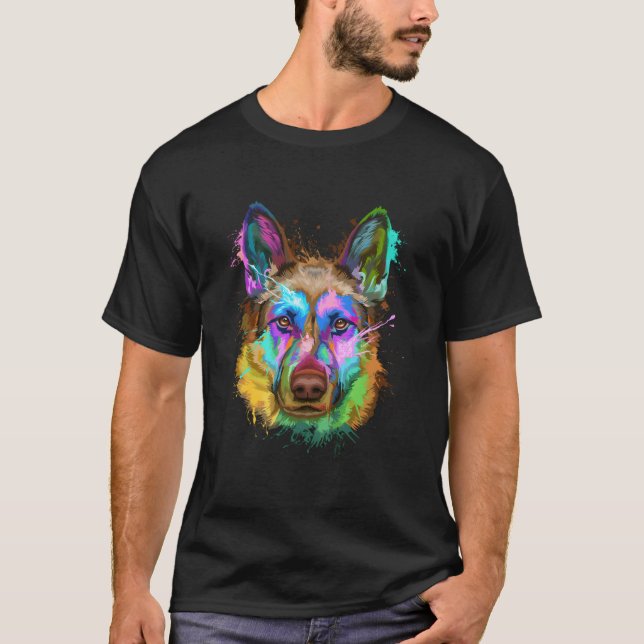 Camiseta Splash Ger Shepherd Gsd (Anverso)
