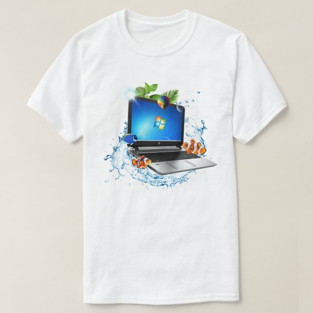 Camiseta Splash Laptop Frutiger Aero (Diseño del anverso)