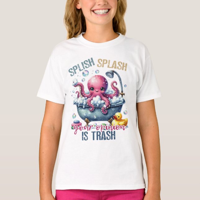 Camiseta Splash Splash Tu Opinión Es Basura  (Anverso)