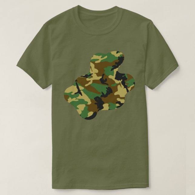 Camiseta Splat de pintura del patrón de camo de Woodland v3 (Diseño del anverso)