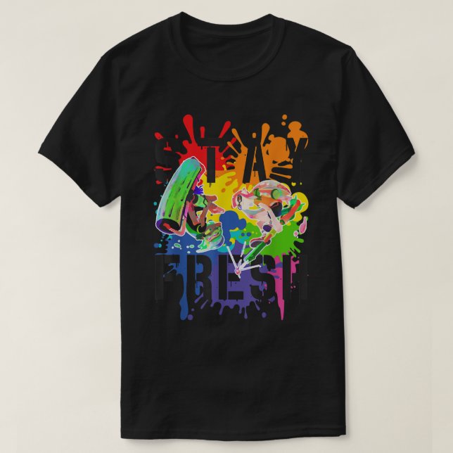 Camiseta Splatoon Pride Stay Fresco Esplandor de pintura Ar (Diseño del anverso)