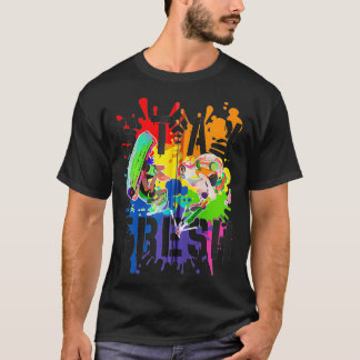 Camiseta Splatoon Pride Stay Fresco Rainbow Paint Splat Zip