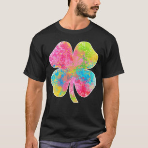 Camiseta Splatter Irish Shamrock Lucky Fourleaf Clover Patr
