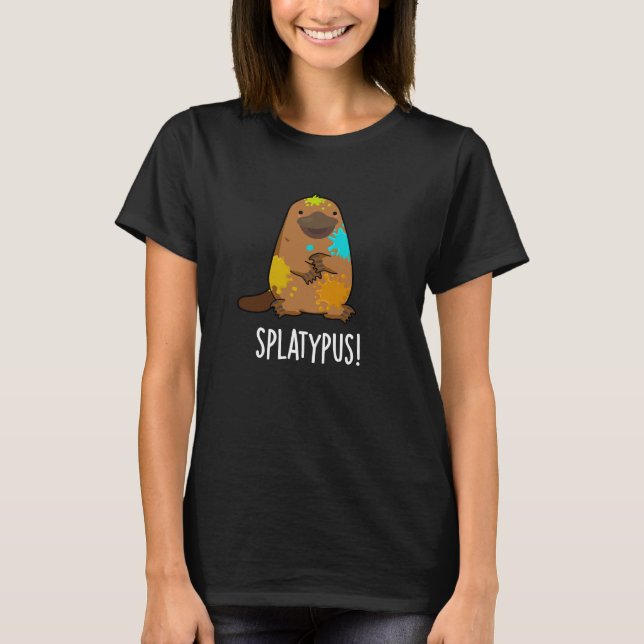 Camiseta Splatypus Funny Animal Platypus Pun Dark BG (Anverso)