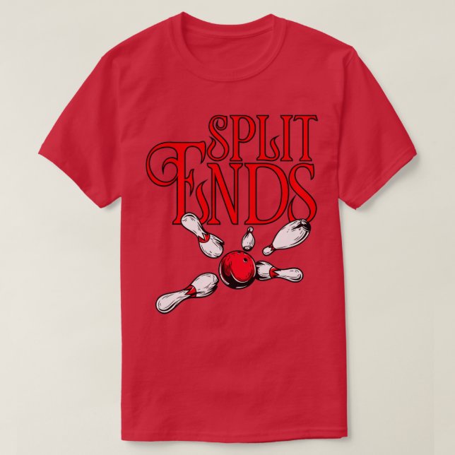 Camiseta Split Ends gracioso nombre del equipo de bolos Sco (Diseño del anverso)