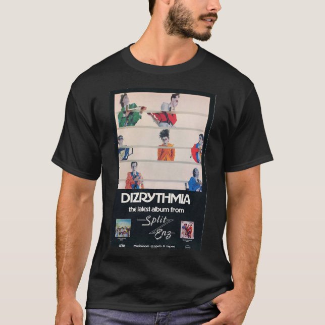 Camiseta Split Enz Dizrythmia PosterSticker V-Neck T-Shirt (Anverso)