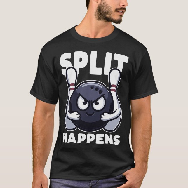Camiseta Split Happens Bowling Funny (Anverso)