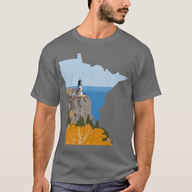 Camiseta Split Rock Lighthouse Minnesota Sticker (Anverso)