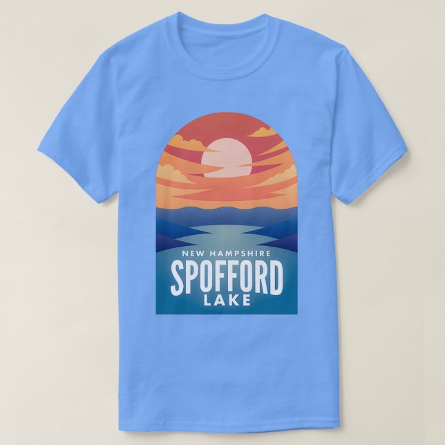 Camiseta Spofford Lake NH Retro Sunset (Diseño del anverso)