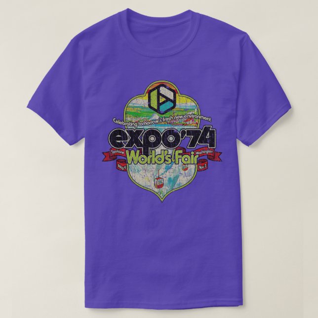 Camiseta Spokane Expo 74 Escudo de la Feria Mundial de 1974 (Diseño del anverso)