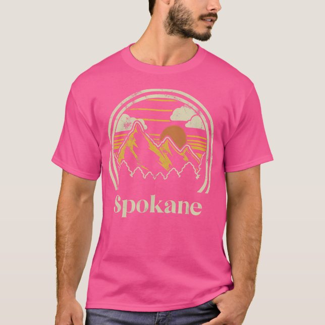 Camiseta Spokane Mountains Washington Senderismo al aire li (Anverso)