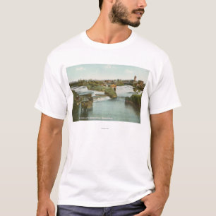 Camiseta Spokane, WA - vista de las caídas y del río del