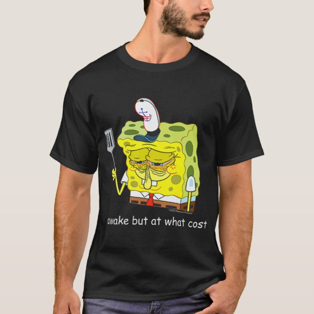 Camiseta Spongebob Despierto Pero A Qué Coste Meme (Anverso)