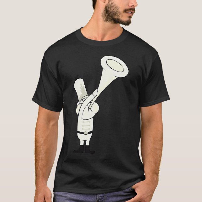 Camiseta SpongeBob- DOODLE pez tocando la trompeta en el  (Anverso)