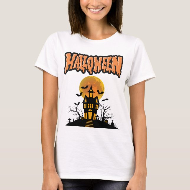 Camiseta Spook Up Your Style with This Haunted House Hallow (Anverso)