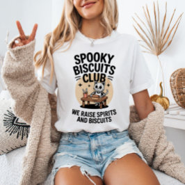 Camiseta Spookit Biscuits Club Cat Skeleton Baking Hallowee