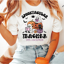 Camiseta Spooktacular Maestro Nombre Personalizado Cute Hal