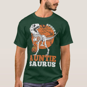 Camiseta Spooky Auntie Saurus Dinosaur Skeleton T re Pumpki