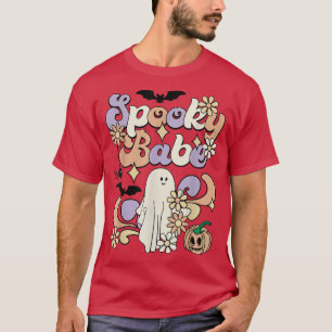 Camiseta Spooky Babe Cute Ghost Pumpkin Spider Flower Hallo