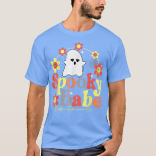 Camiseta Spooky Babe Halloween Happy Face Groovy Retro 476