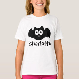 Camiseta Spooky Black Bat Halloween Nombre personalizado