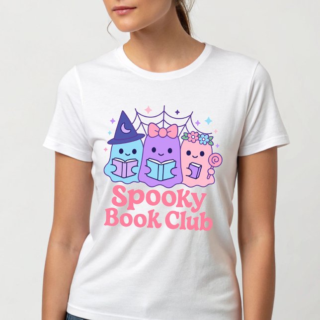 Camiseta Spooky Book Club Cute Ghost Reading (Subido por el creador)