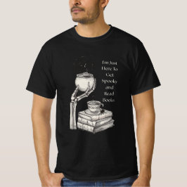 Camiseta Spooky & Books: Mano de Esqueleto Bruja Caldero