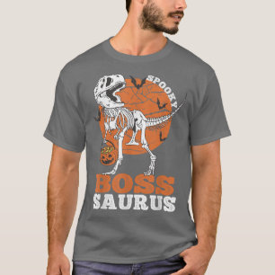 Camiseta Spooky Boss Saurus Dinosaur Skeleton T rex Pumpkin