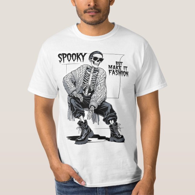 Camiseta Spooky But Make It Fashion Funny Skeleton (Anverso)