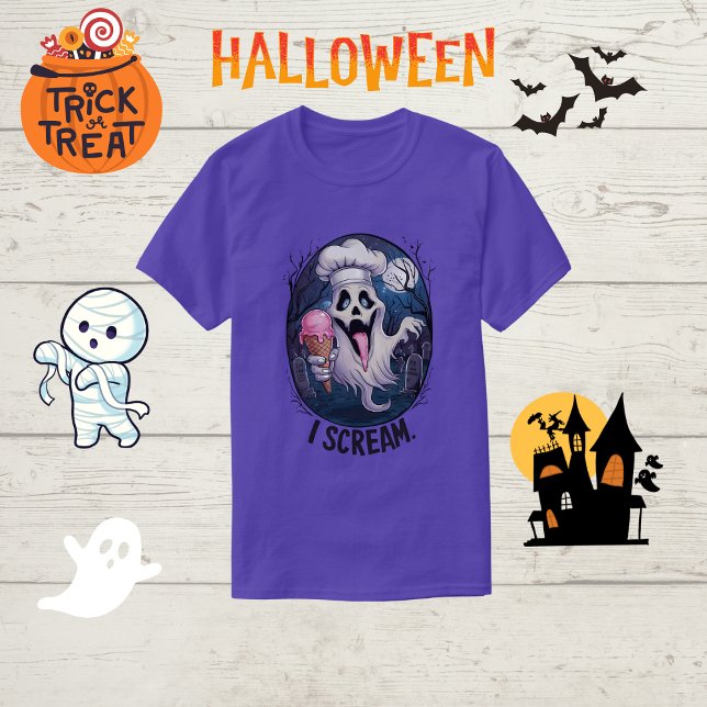 Camiseta Spooky Chef Ghost Ice Cream Halloween Funny women (Subido por el creador)