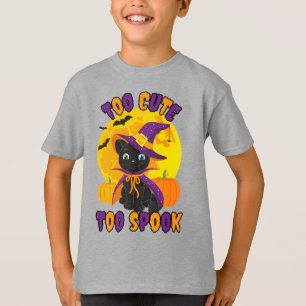 Camiseta Spooky Cute Halloween Cat Graphic Tee