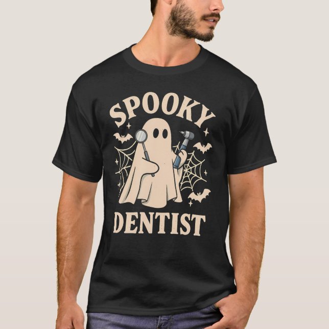 Camiseta Spooky Dentist Costume Halloween Ghost Dental  (Anverso)