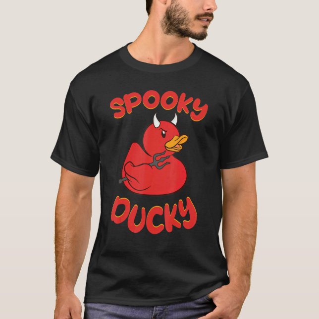 Camiseta Spooky Devil Rubber Duck Spooky Ducky (Anverso)