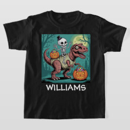 Camiseta Spooky Dino Rider – Esqueleto en T-Rex Momia 