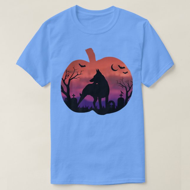 Camiseta Spooky Dutch Shepherd Belgian Malinois Halloween P (Diseño del anverso)