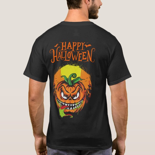 Camiseta "Spooky Evil Pumpkin Halloween T-Shirt – Trick or  (Reverso)